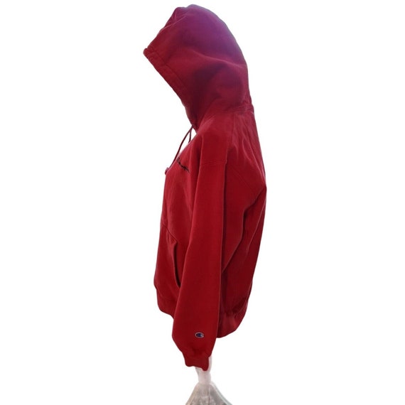 Vintage Y2K Champion Long Sleeve Red Hoodie Sweat… - image 3