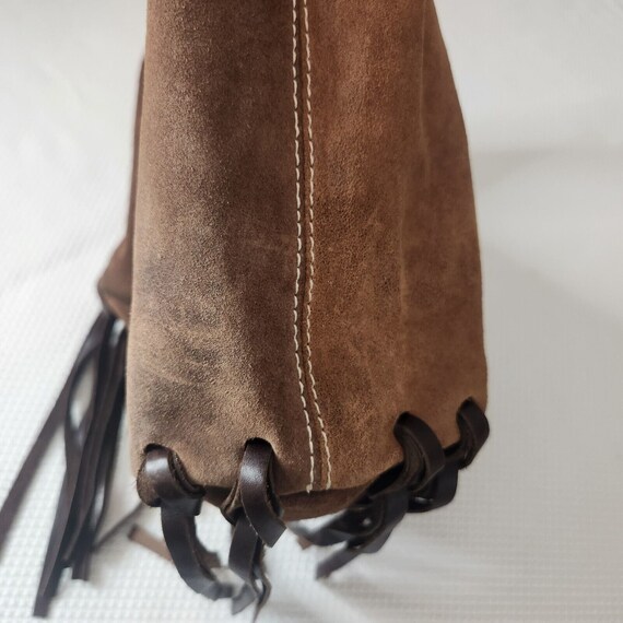 Vintage 90s Y2k Dolce & Gabbana Brown Suede Bag S… - image 4