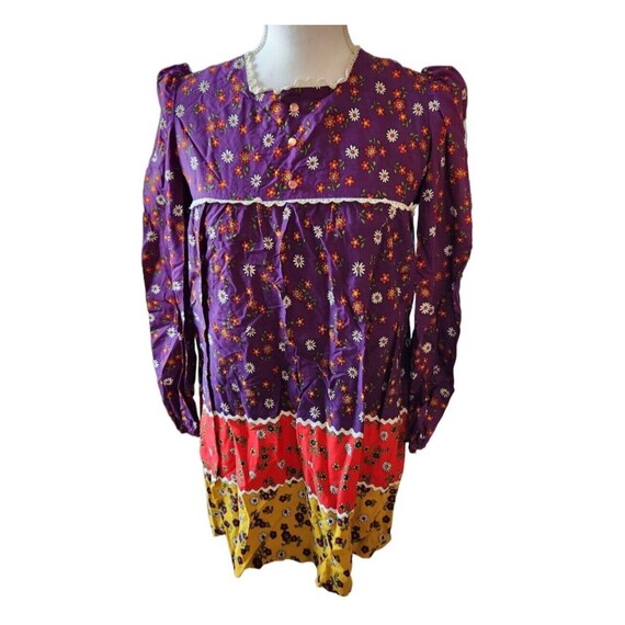 Vintage 80s Prairie Cottage Core Long Sleeve Shor… - image 1