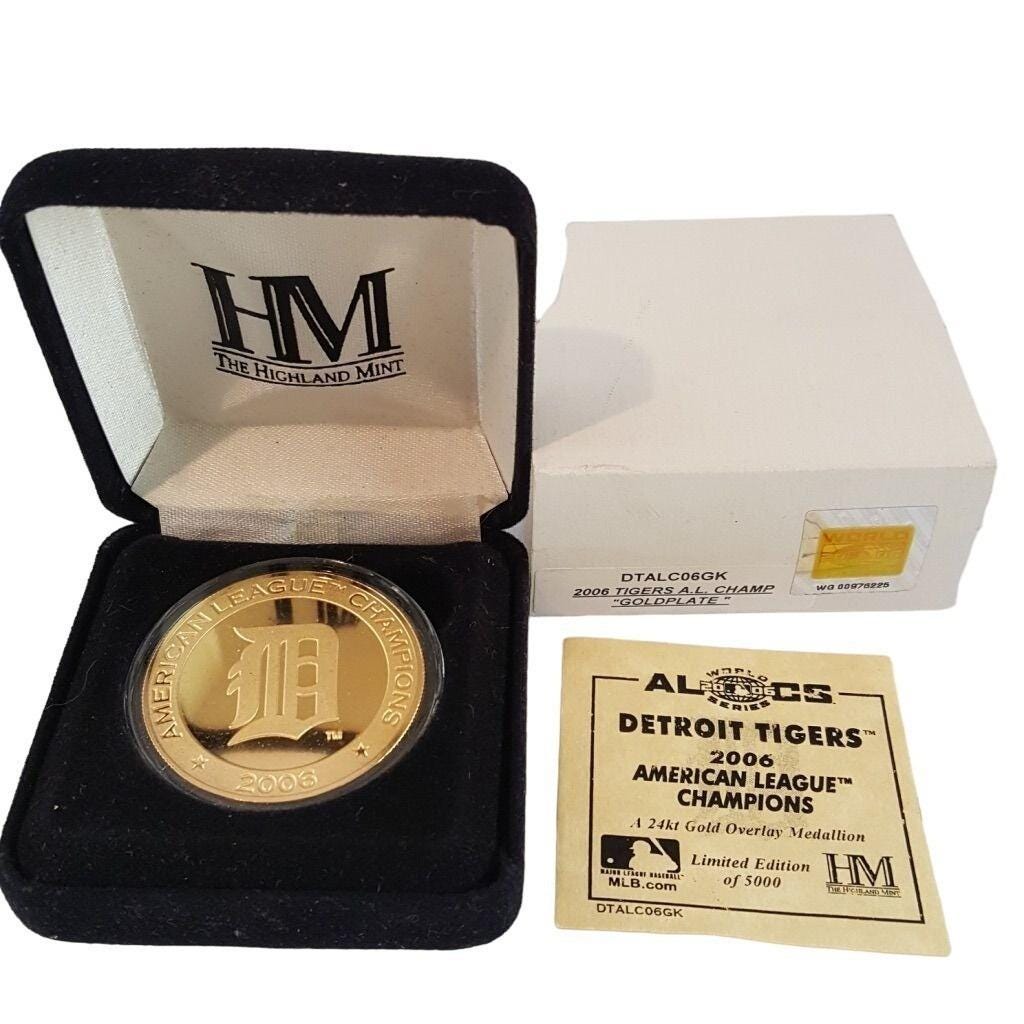 Vintage 2006 Detroit Tigers ALC Champ Coin MLB Mint 24ct Gold