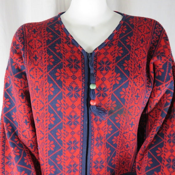 Vtg Obermeyer M Fair Isle Nordic Ski Sweater Snow… - image 1