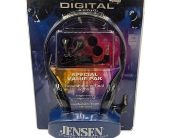 Vintage Jensen Stereo Headphones and Earbuds Combo Foam Ear Pads