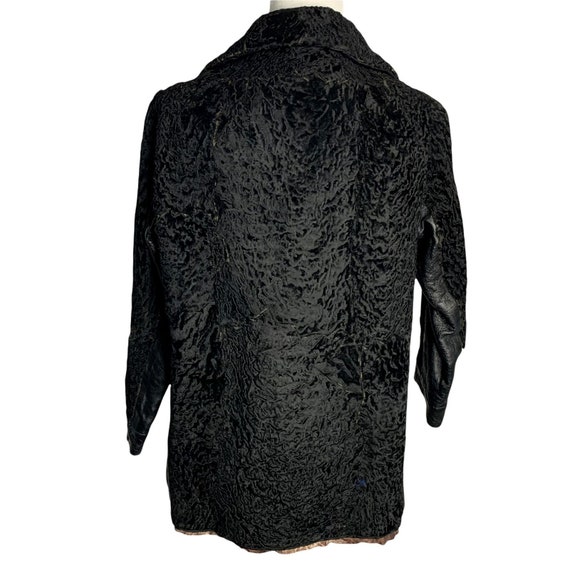 Vintage 50s Persian Curly Lamb Fur Coat S Black L… - image 6
