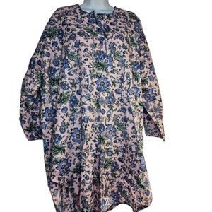Vintage Victorias Secret Gold Label Nightgown Womens Size M Pink Floral Cotton