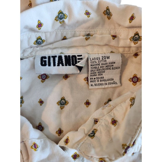 Vintage 80s Gitano Off White Button Up Shirt Size… - image 5