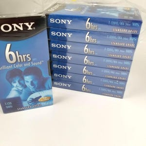 Sony 6 Hour VHS Tapes T-120 Standard Grade Lot of  8 New Sealed Vintage
