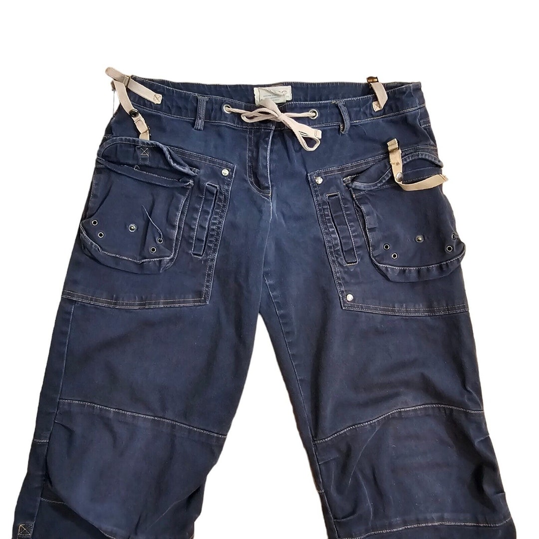 Vintage Y2K Zinc Cargo Pants Jeans Womens Size Medium Blue Etsy