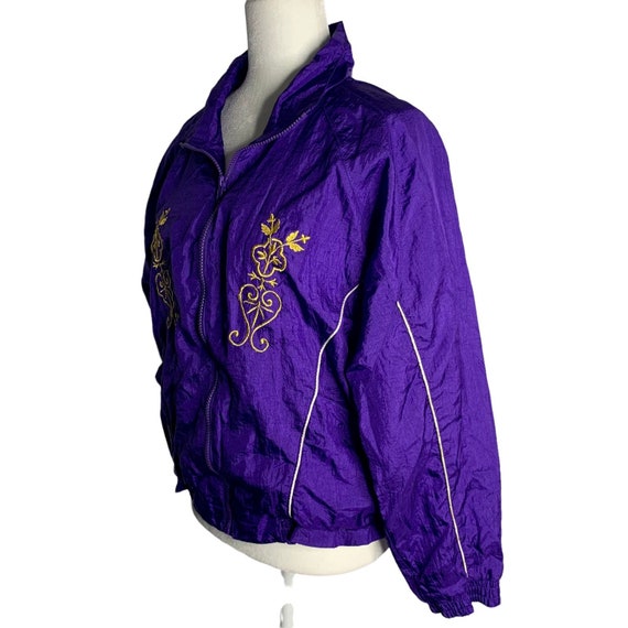 Vintage Nylon Track Jacket Pants Set L Purple Lin… - image 6