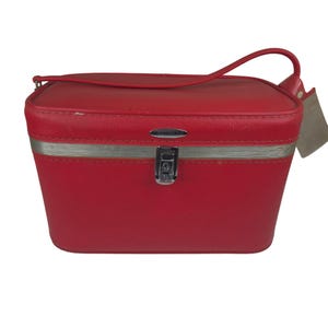 Vintage 60er Jahre Rote Reise Zug Koffer Handtasche