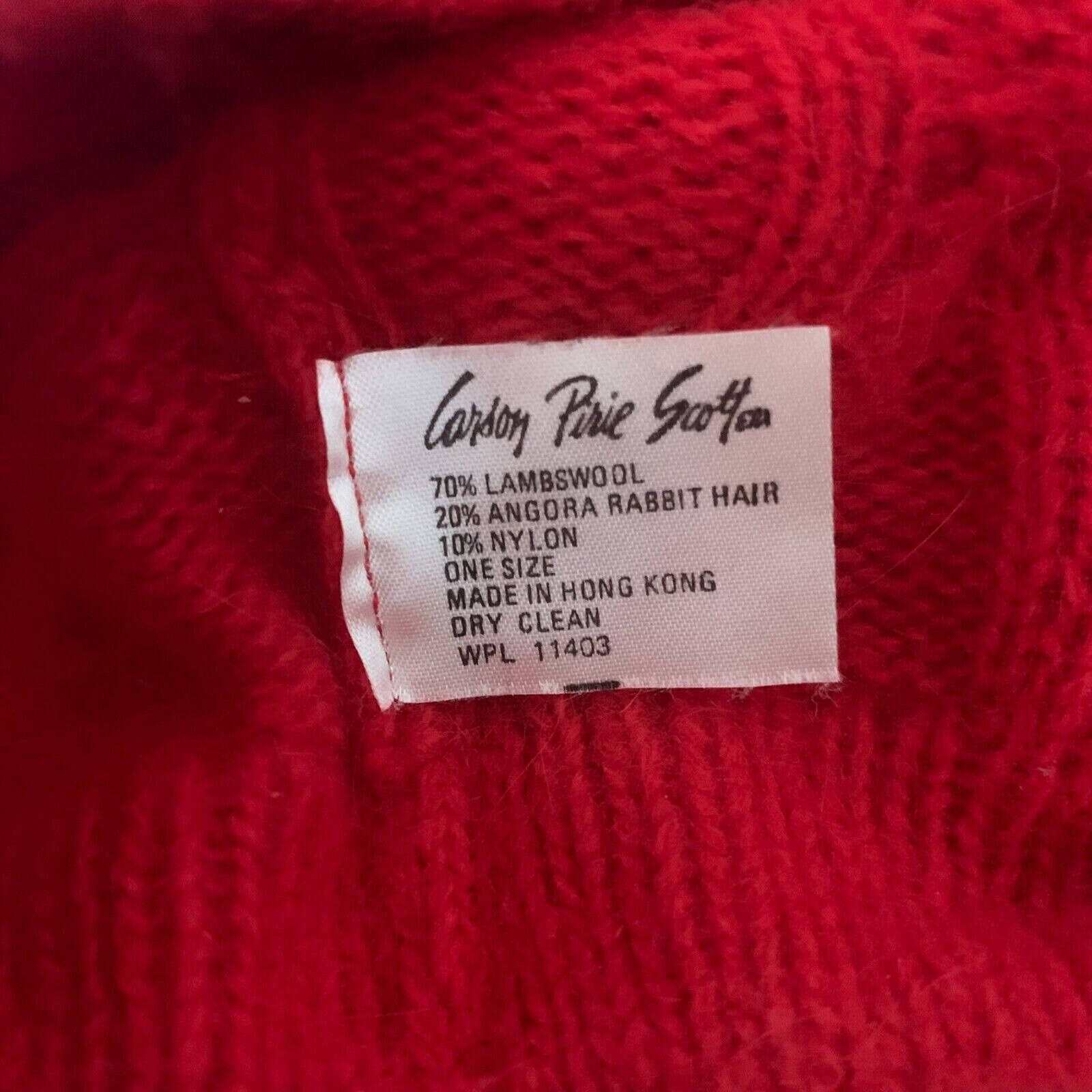 Vintage Carson Pirie Scott Beret Hat One Size Red Lambswool 