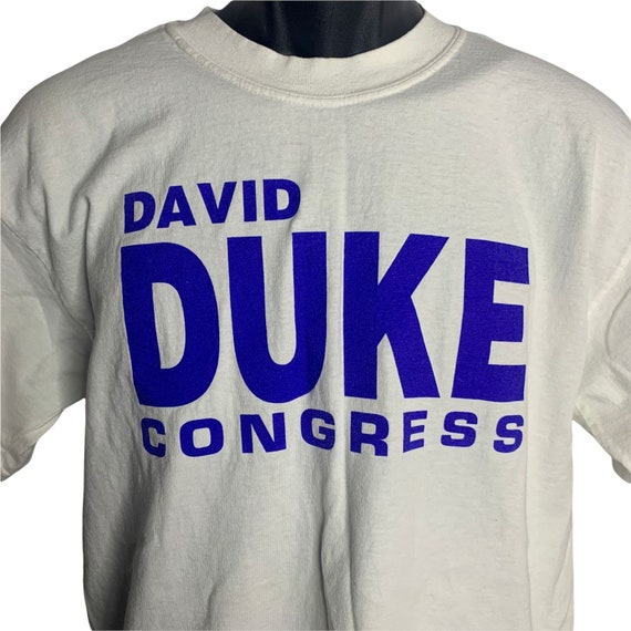 Vintage David Duke for Congress T Shirt M White C… - image 1