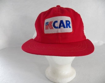 KCar vintage rouge blanc bleu Trucker Mesh Hat Snapback New Old Stock USA