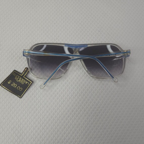 VINTAGE 70s Mens Double Bridged Sunglasses Blue S… - image 2