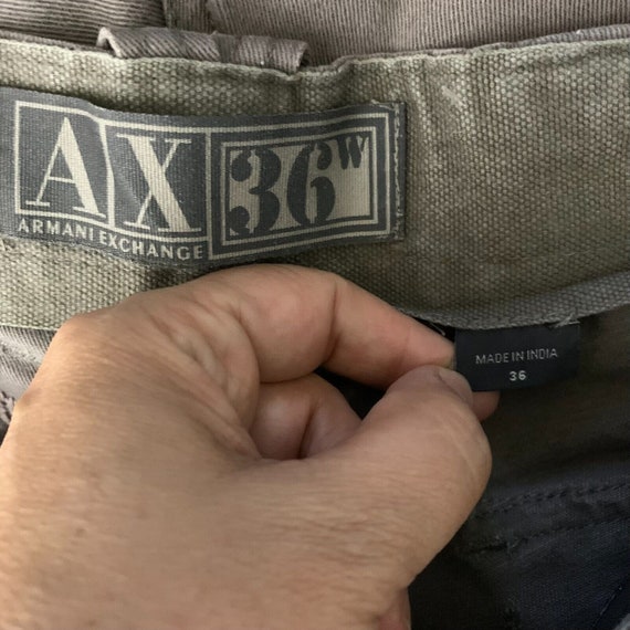 Vintage 90s Armani Exchange Cut off Cargo Shorts 36 Grey Button