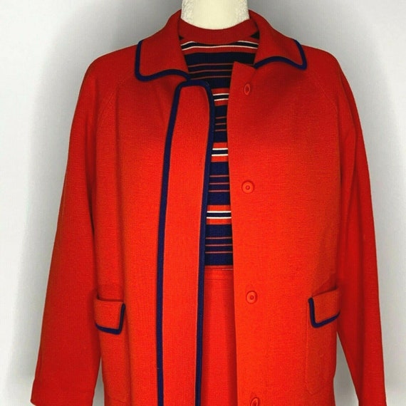 Vintage 60s Mod Dorce LeRoy Knitwear Set M Red Ja… - image 1