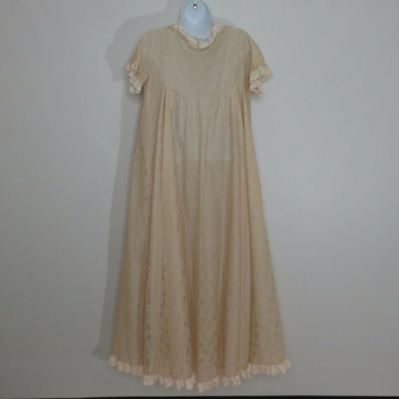 Vintage 50s Blush Pink Taffeta Lace Overlay Dress… - image 9