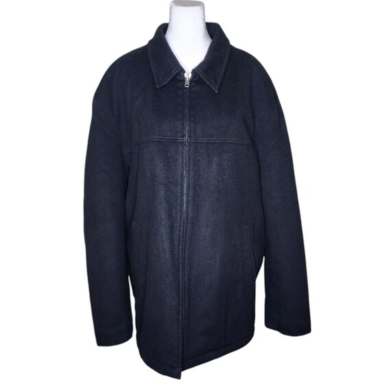 ~00s j.crew ウール スポーツジャケット ジップ カーコート ブラック ヴィンテージ Jクルー ジップアップ ウール 冬用カーコート メンズ