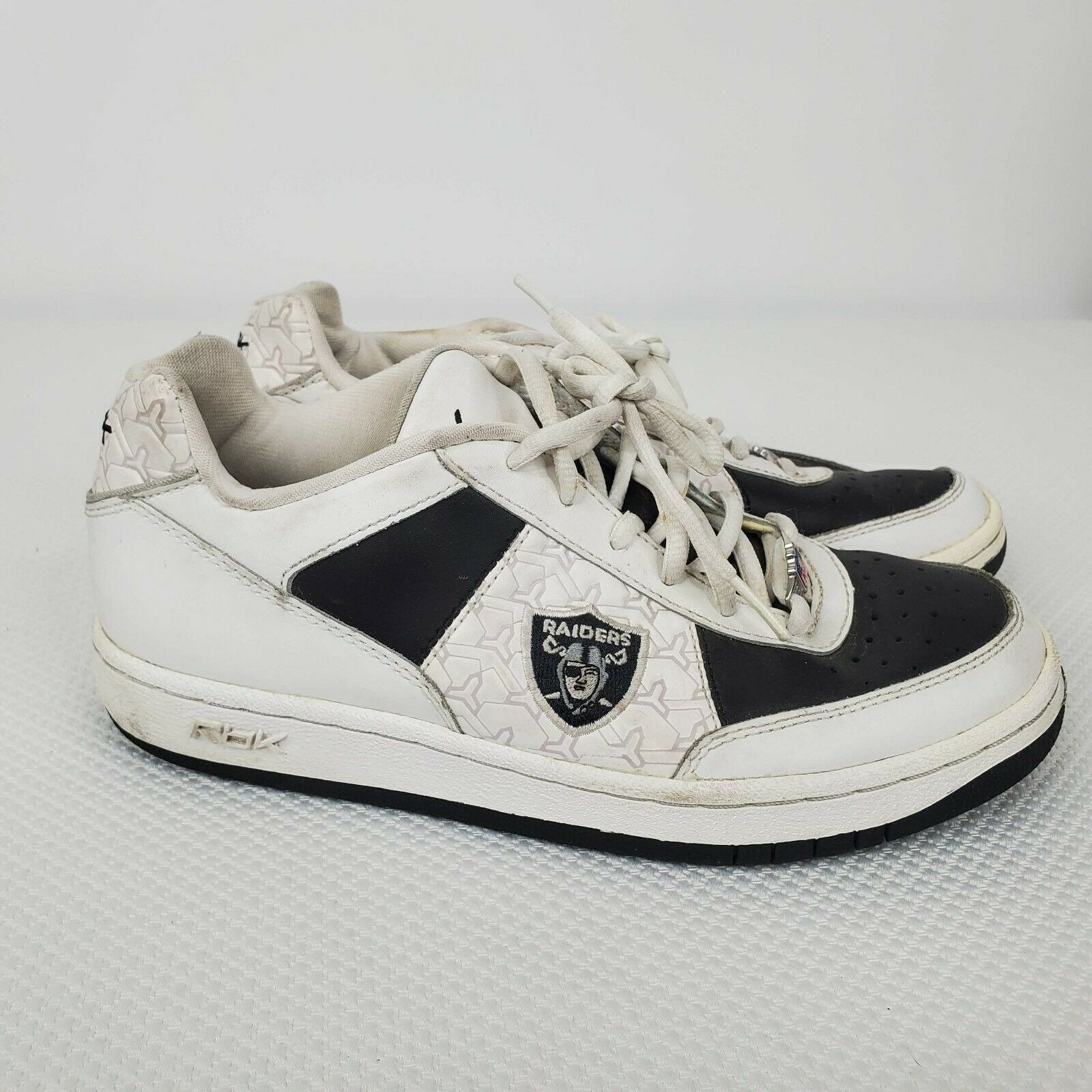 Vintage 90s NFL Raiders Reebok Sneakers Womens Size 5.5 Black