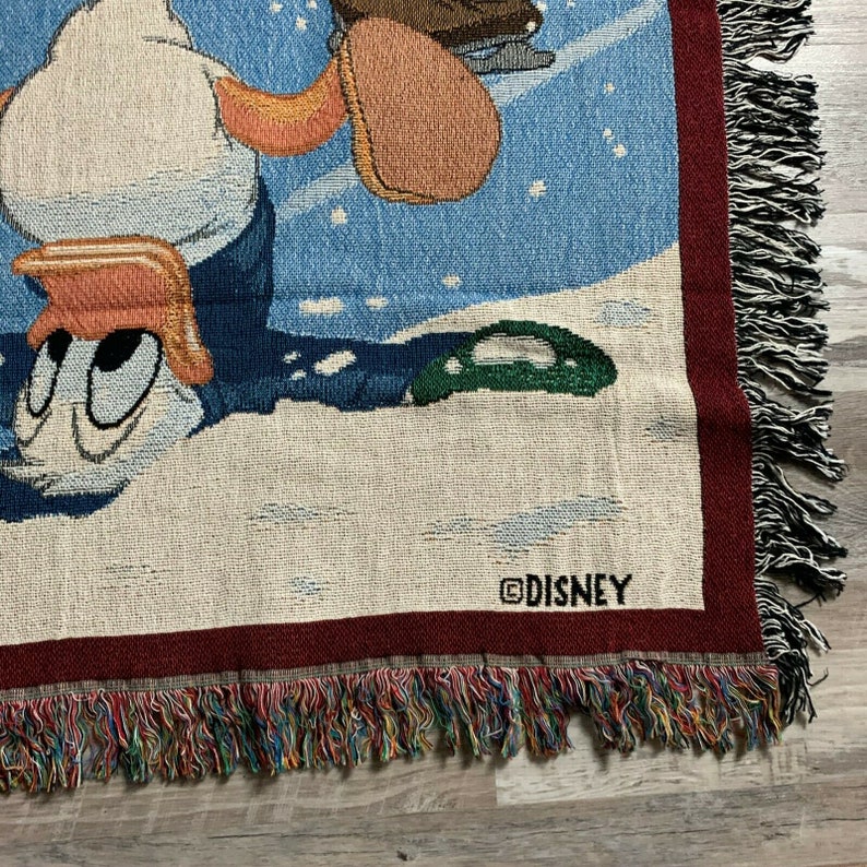 Walt Disney World Tapestry Throw Blanket Fringed Mickey Minnie Etsy