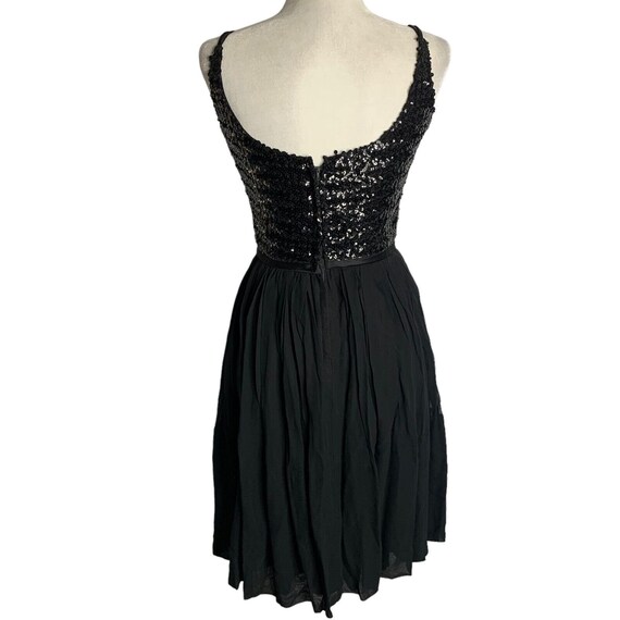 Vintage 50s Sequin Evening Swing Dress S Black Sl… - image 4