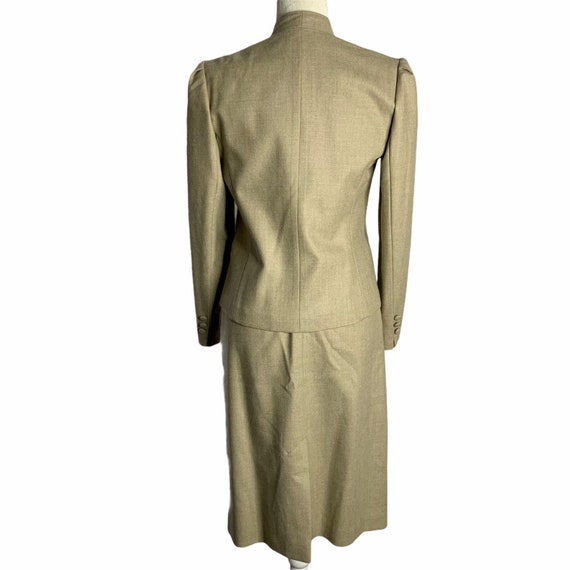 Vintage 60s Wool Skirt Suit XS Beige Fully Lined … - image 6