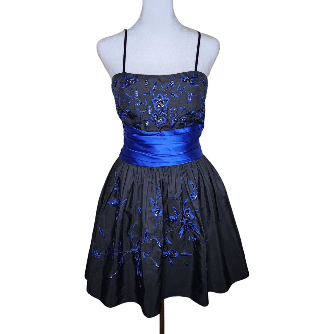 blue strapless maxi dress Eden colour:Black foot-size-9 Black Dress - Floral