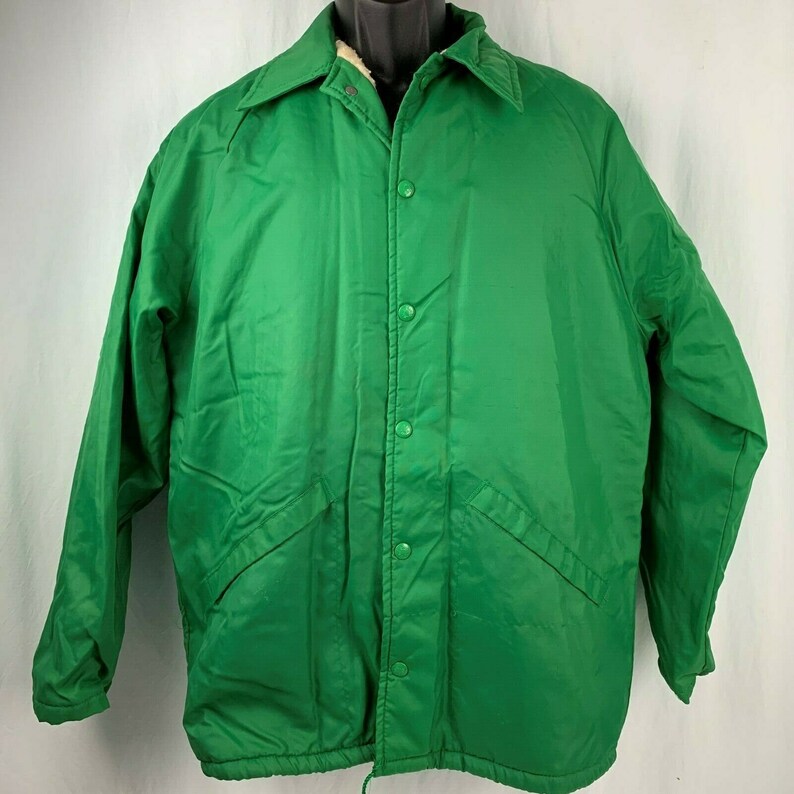 Vintage 70s King Louie Jacket S Pro Fit Green Sherpa Lined Etsy