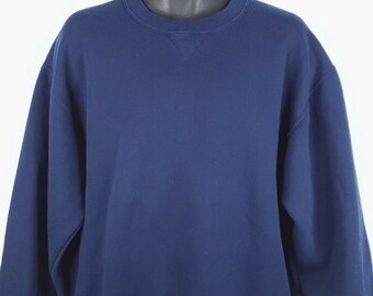 Sudadera azul marino vintage Russell Athletics de los años 90, talla L, fabricada en EE. UU.