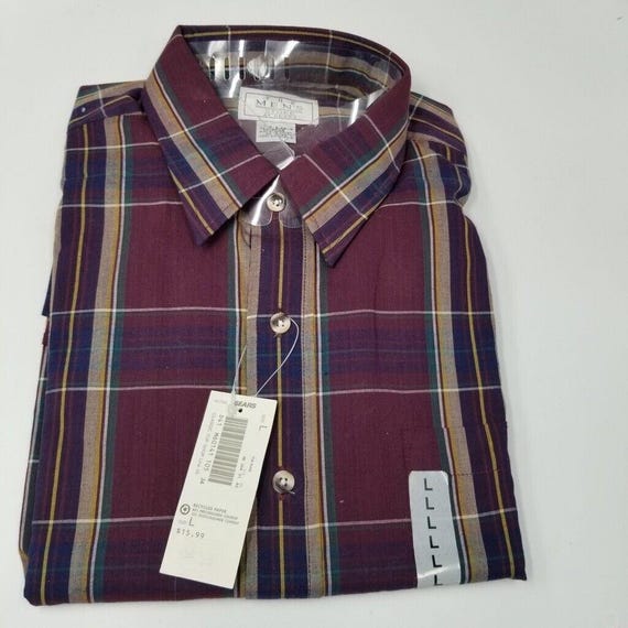 sears mens dress shirts Vintage Sears PERMA-Prest Mens Store Dress Shirt New NOS Size 16
