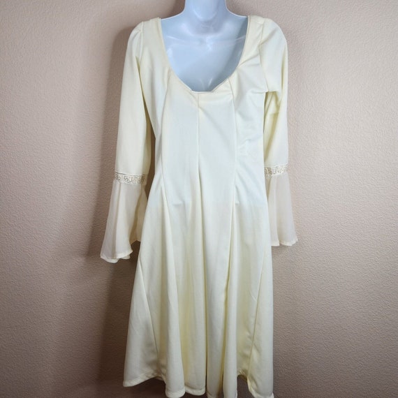 Vintage 60s Mod Dress Size S Ivory Gold Grecian G… - image 8