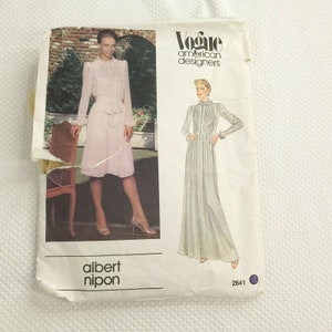 Vogue 2641 Sewing Pattern Albert Nipon Misses Dress Size 12 America Designers