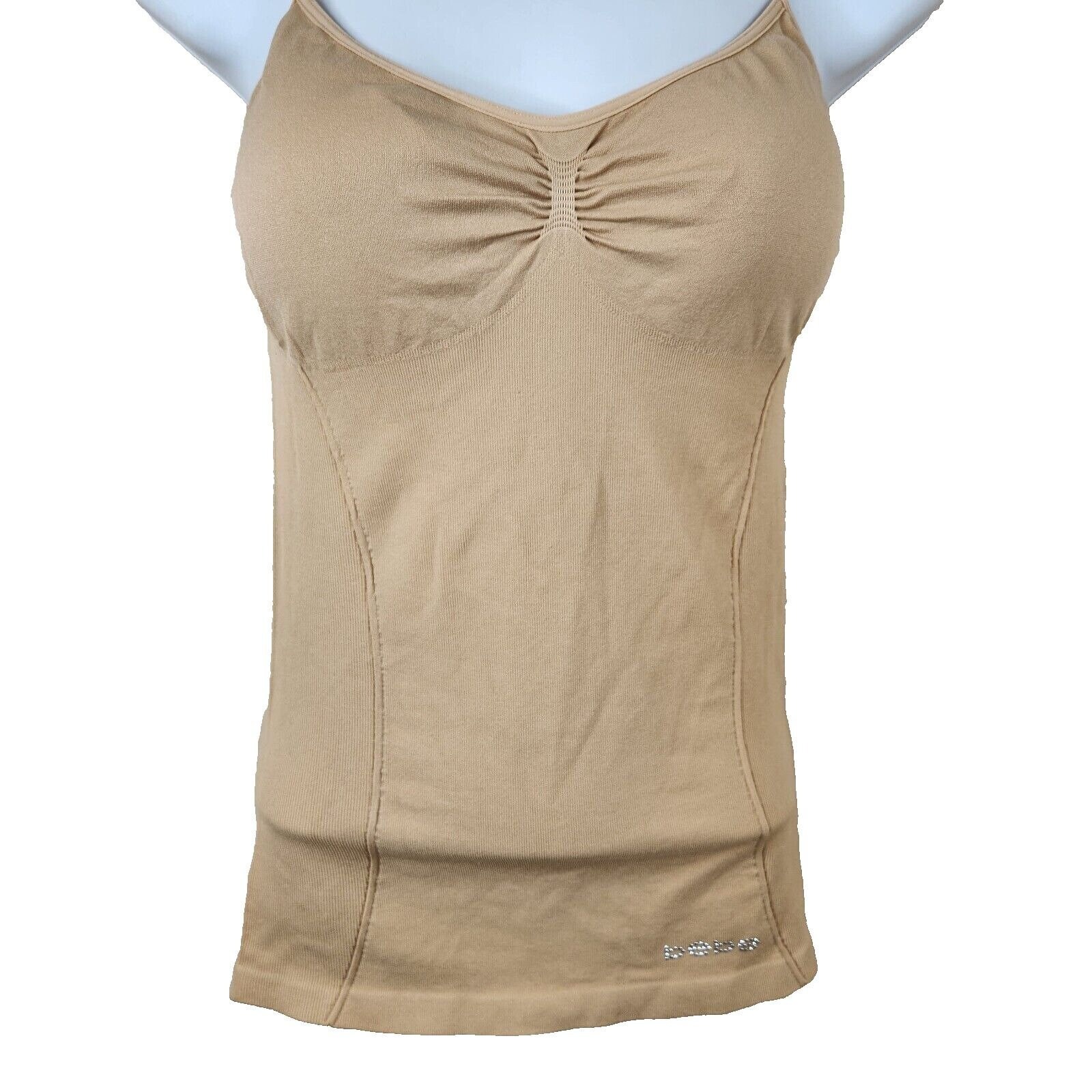 トップス Vintage Bebe backless tank top bebe Tank Top Womens XXS Brown Sleeveless Scoop Neck Ruffle