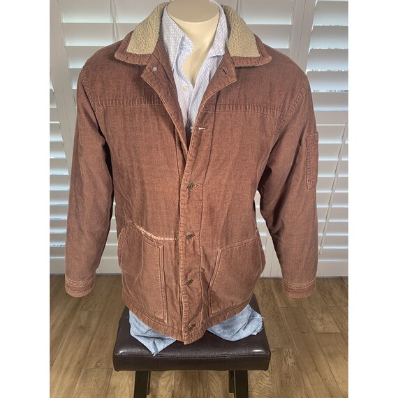 VTG Mens Brown Corduroy Sherpa Lined Button Up Jacket… Gem
