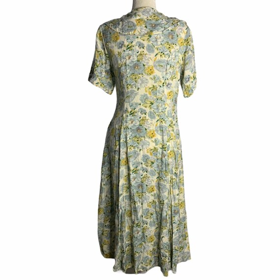 Vintage 90s Floral Maxi Dress L Cream Cottagecore… - image 9