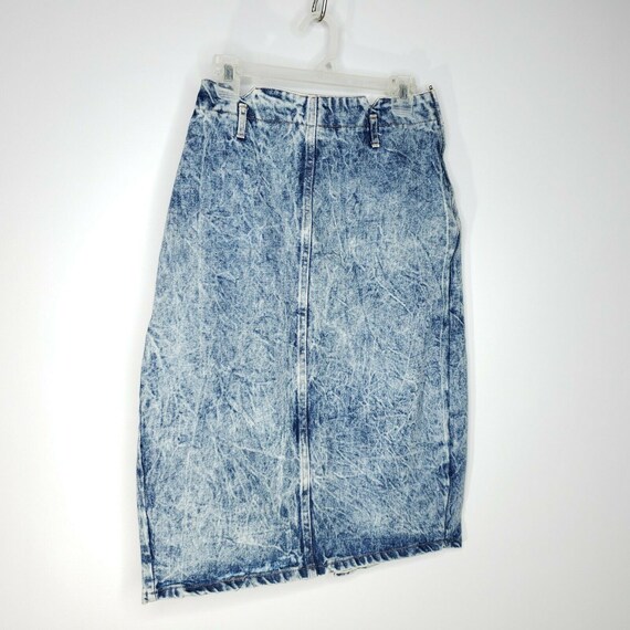acid wash denim skirt
