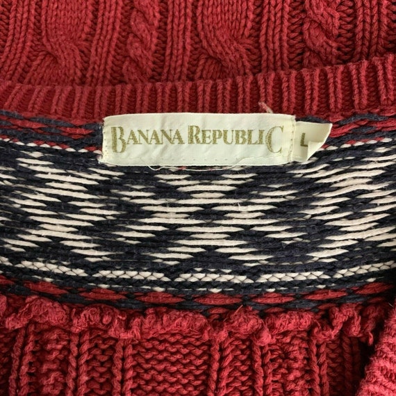 Vintage 90s Banana Republic Cable Knit Sweater L … - image 7