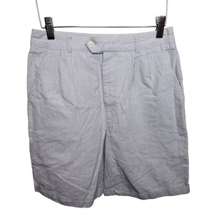 Vintage 90s Preppy Pleated Shorts Womens Size M White Stripe Pockets