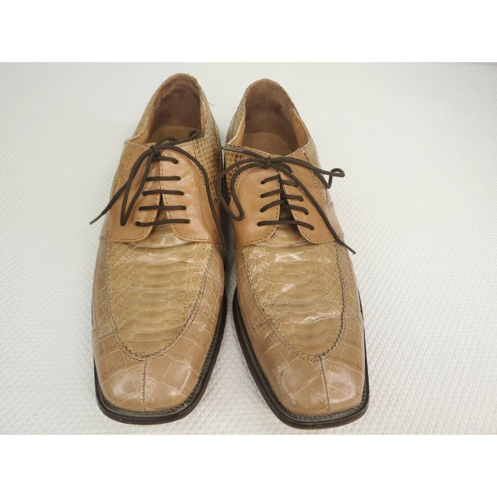 Vintage 90s Stacy Adams Genuine Snakeskin Lace up Men