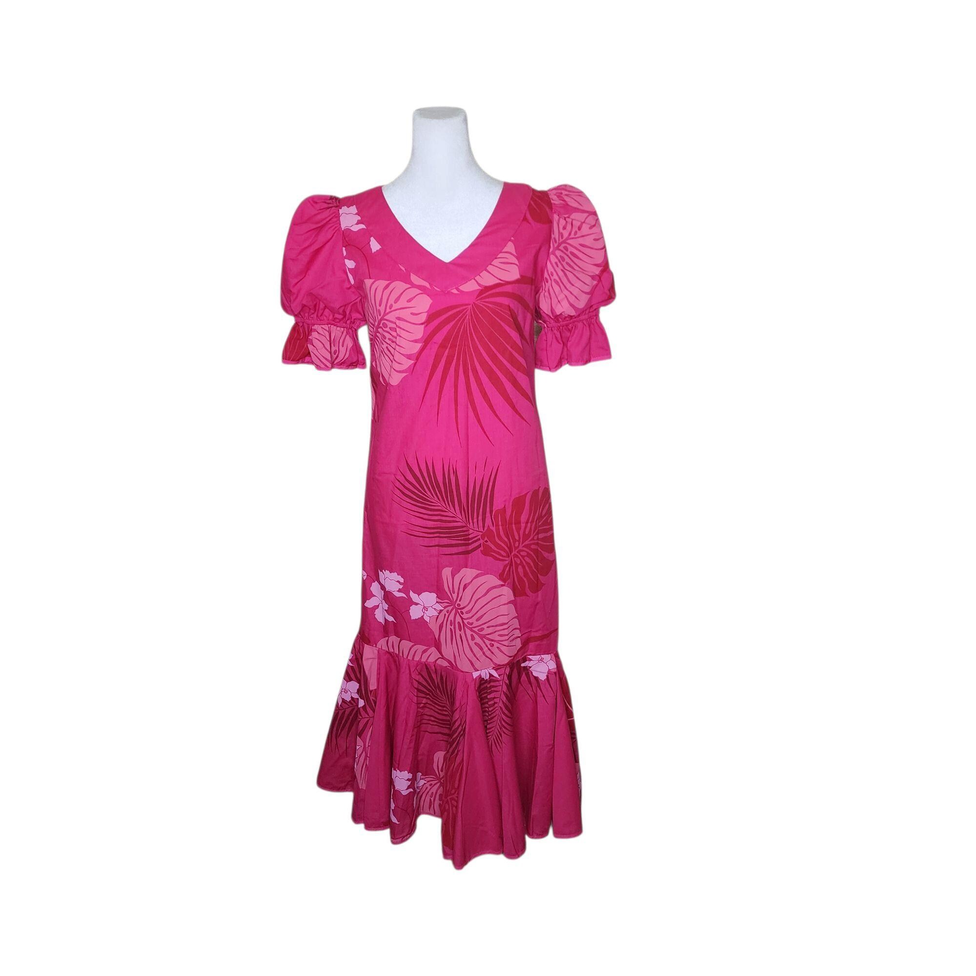 Vintage 80s Rainbow Hawaiian Dress Muumuu Womens S Pink Tiki - Etsy