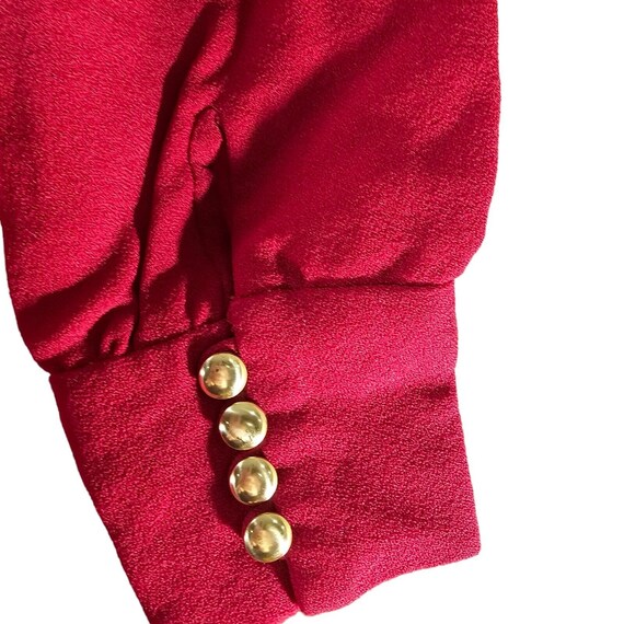 Vintage 60s Dress Womens Size Medium Red Sheath H… - image 4