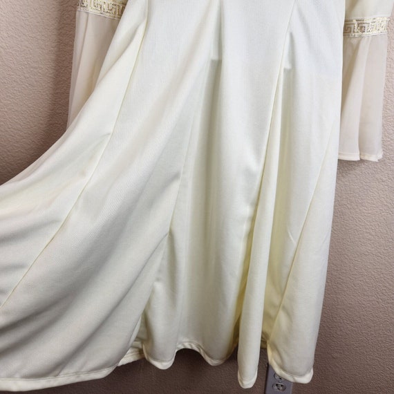 Vintage 60s Mod Dress Size S Ivory Gold Grecian G… - image 9