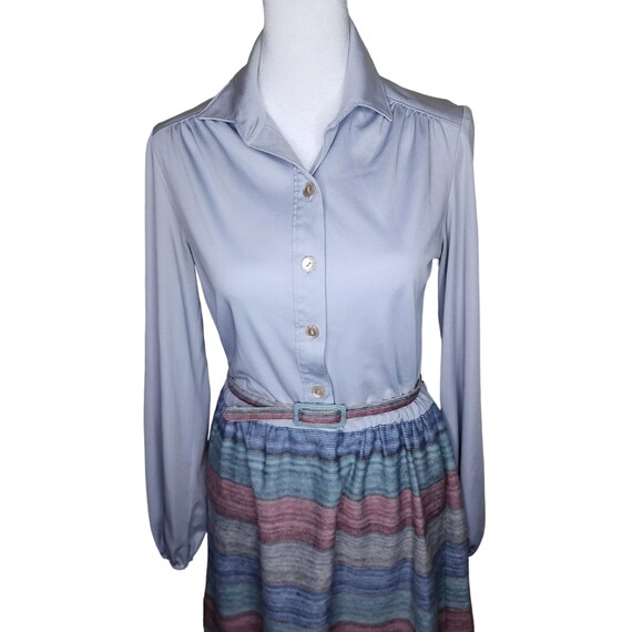 Vintage 70s Kay Windsor Belted Shirt Dress Womens… - image 2