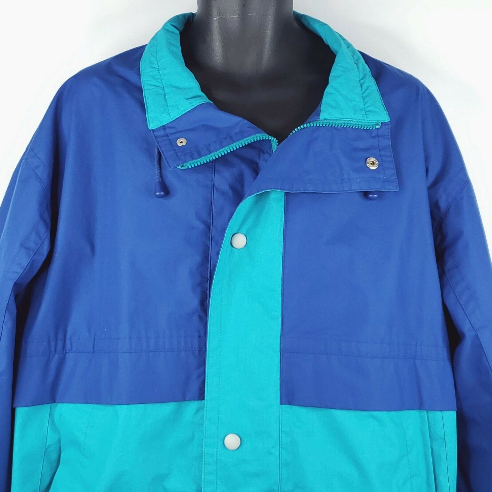 Vintage 80s Mens Members Only Blue Color Block Windbreaker Sailing