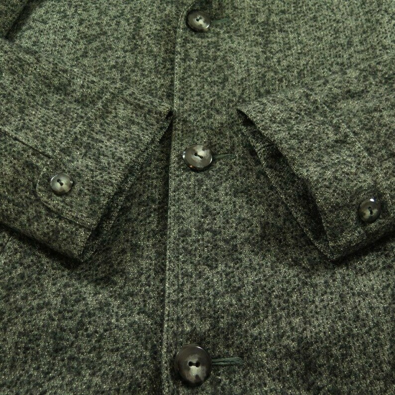 Vintage 50s Wool Overcoat 40 Gray Nubby Fleck Notch Collar Pockets Union Made image 7