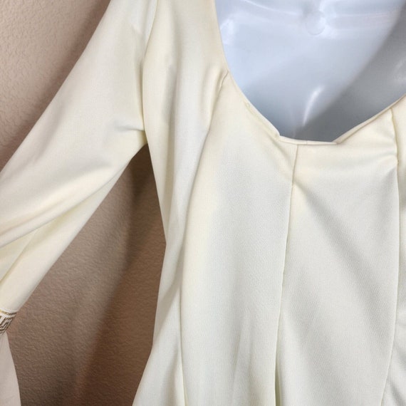 Vintage 60s Mod Dress Size S Ivory Gold Grecian G… - image 10