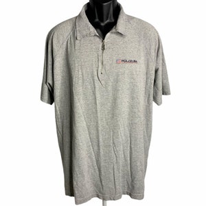 Vintage 90s Polo Ralph Lauren Quarter Zip Polo Shirt XL Grey Flag