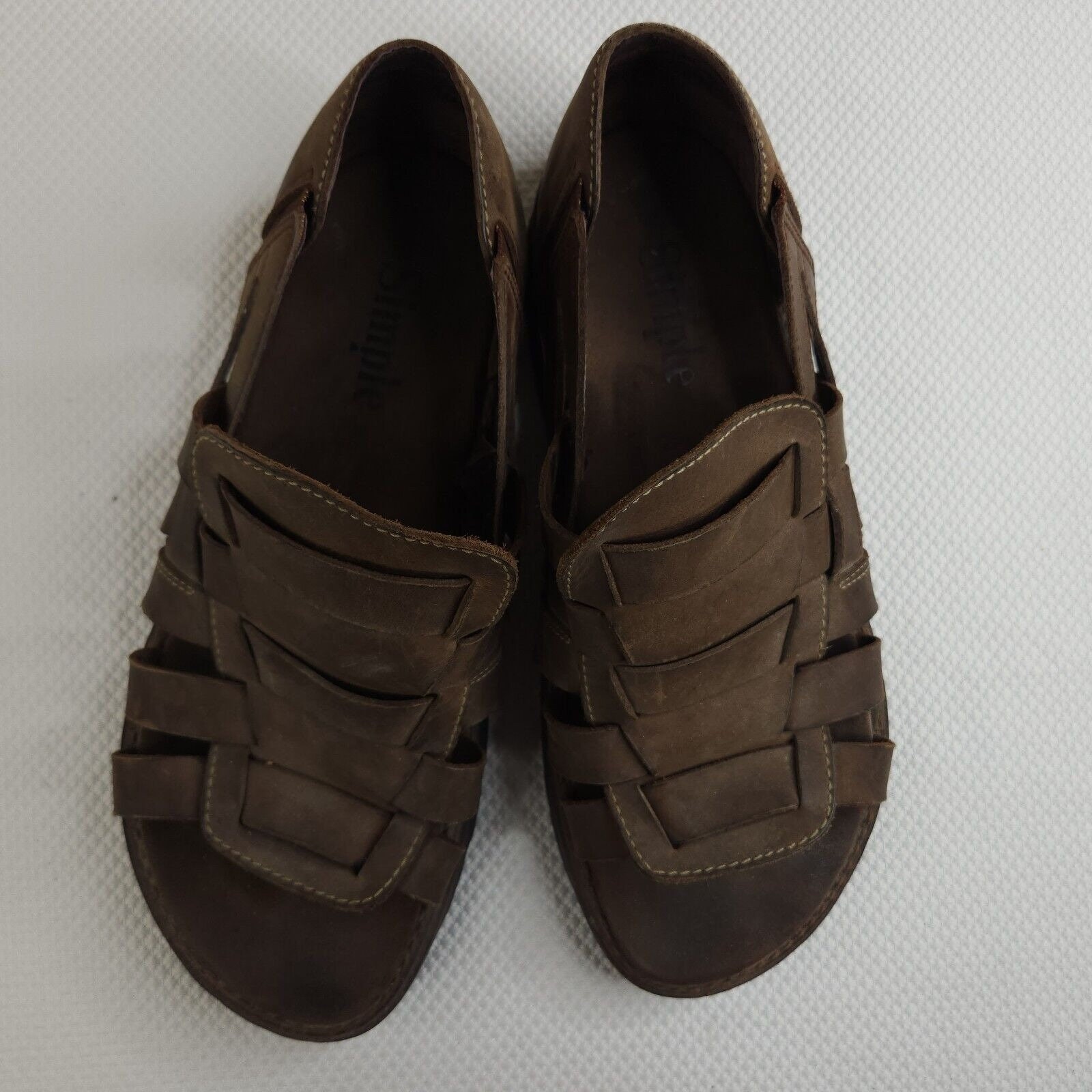 Vintage 90s Grunge Mens 12 Sandals Brown Fishman Simple  display picture 1
