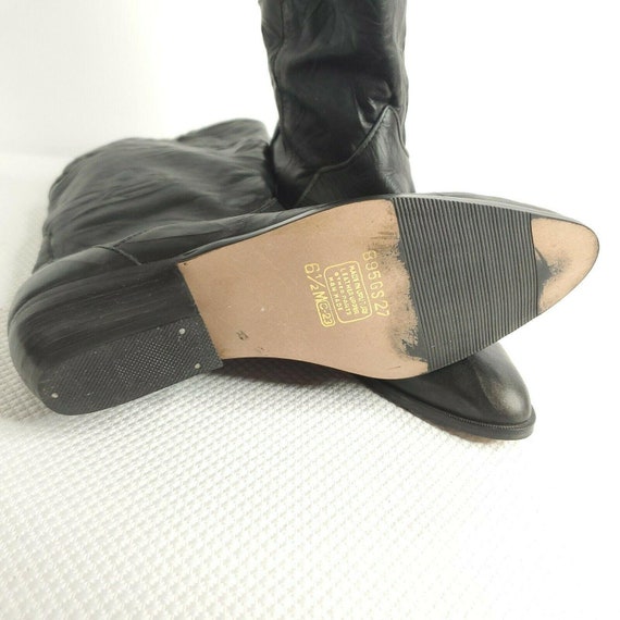 Vintage 80s Black Leather Bootalinos Mid Calf Boo… - image 6