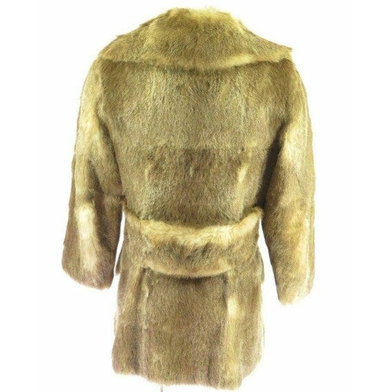 Vintage 90s Real Beaver Fur Coat S Brown Double B… - image 4