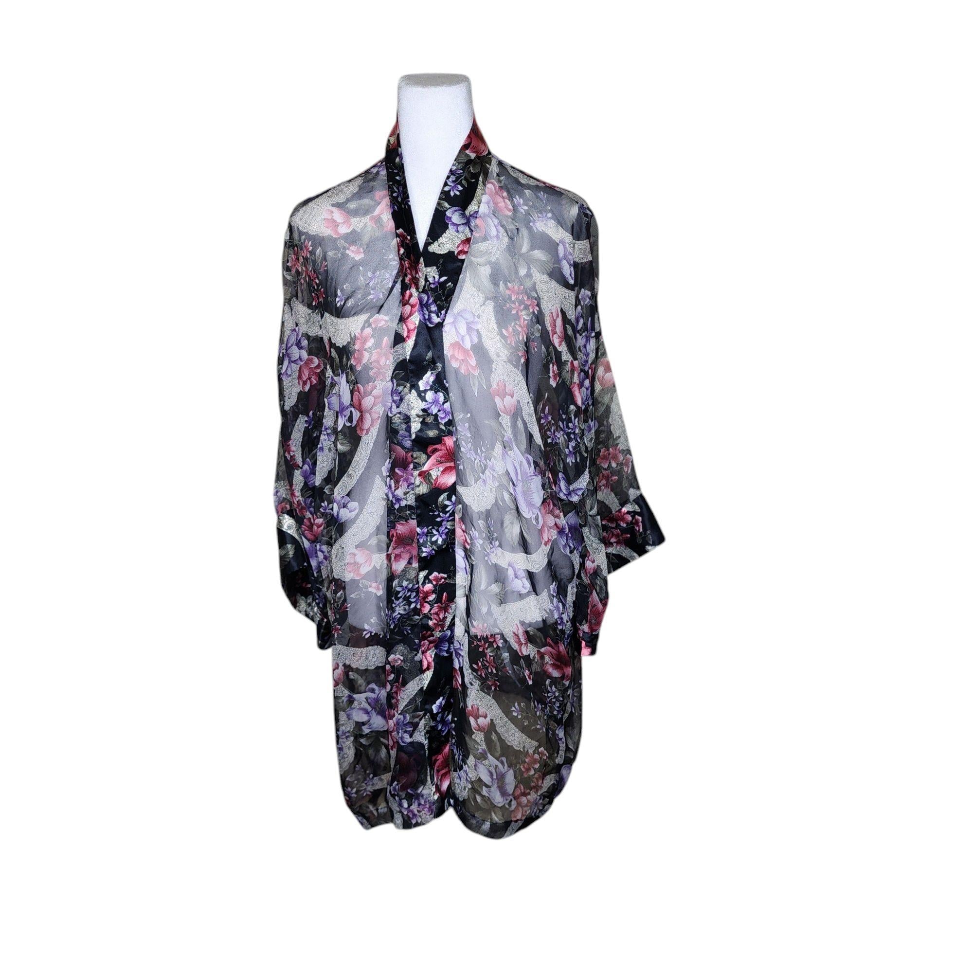 Robe Kimono En Satin Noir Victoria's Secret Love - Taille Unique (S à XL), Soyeuse, Neuve Avec étiquettes, Parfaite Pour Tous Les Jours